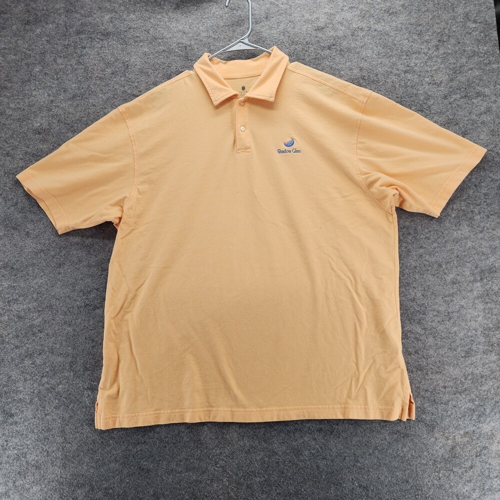 Peter Millar Polo Shirt Mens XL Short Sleeve Yellow Sun Washed Mesh